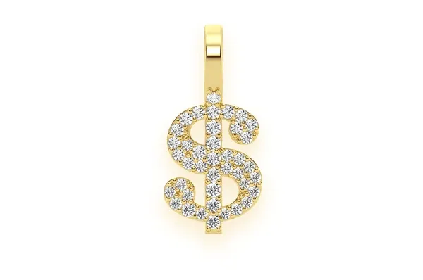 0.20CTW Diamond Dollar Sign Pendant