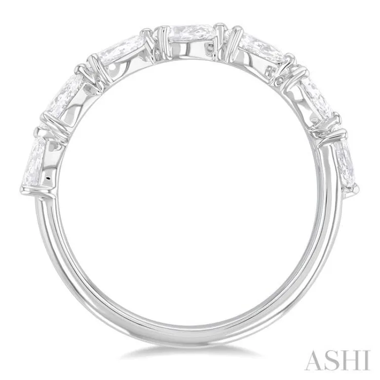 1 ctw East-West Pear Shape Diamond Fashion Ring in 14K White Gold