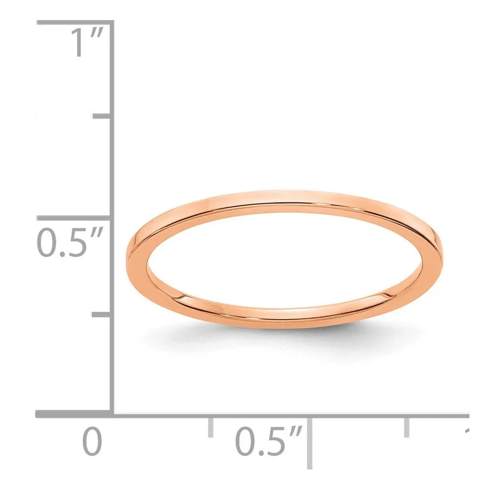 1.2mm 14k Rose Gold Polished Flat Stackable Band