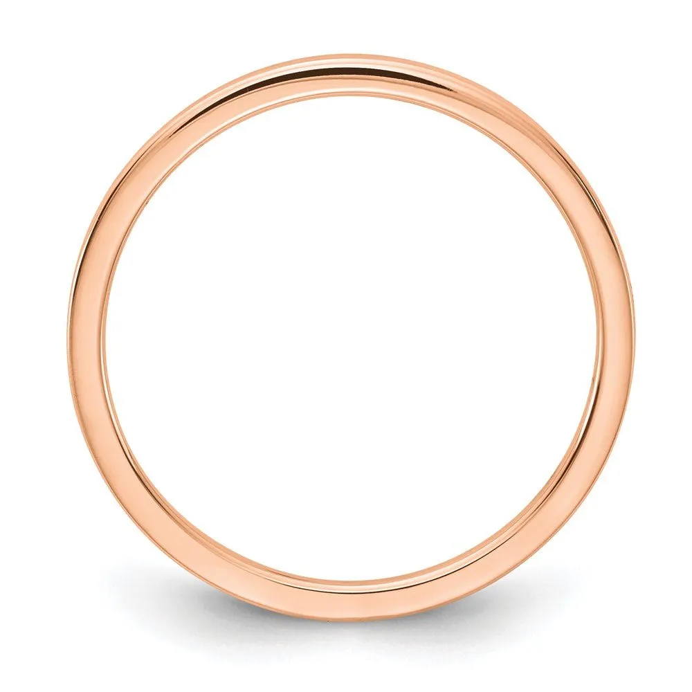 1.2mm 14k Rose Gold Polished Flat Stackable Band