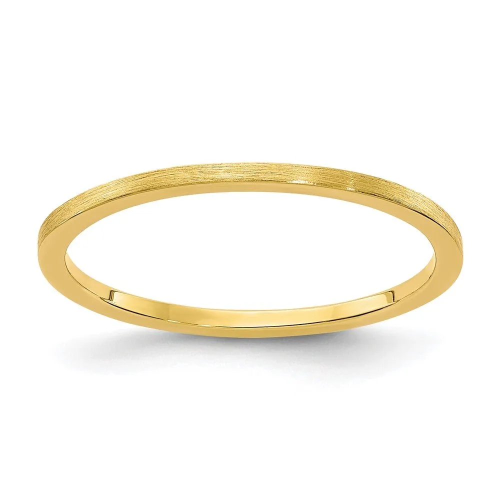 1.2mm 14k Yellow Gold Flat Satin Stackable Band