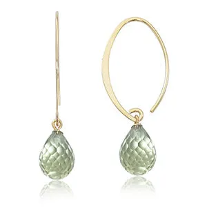 14 Karat Yellow Gold Small Simple Sweep Prasiolite