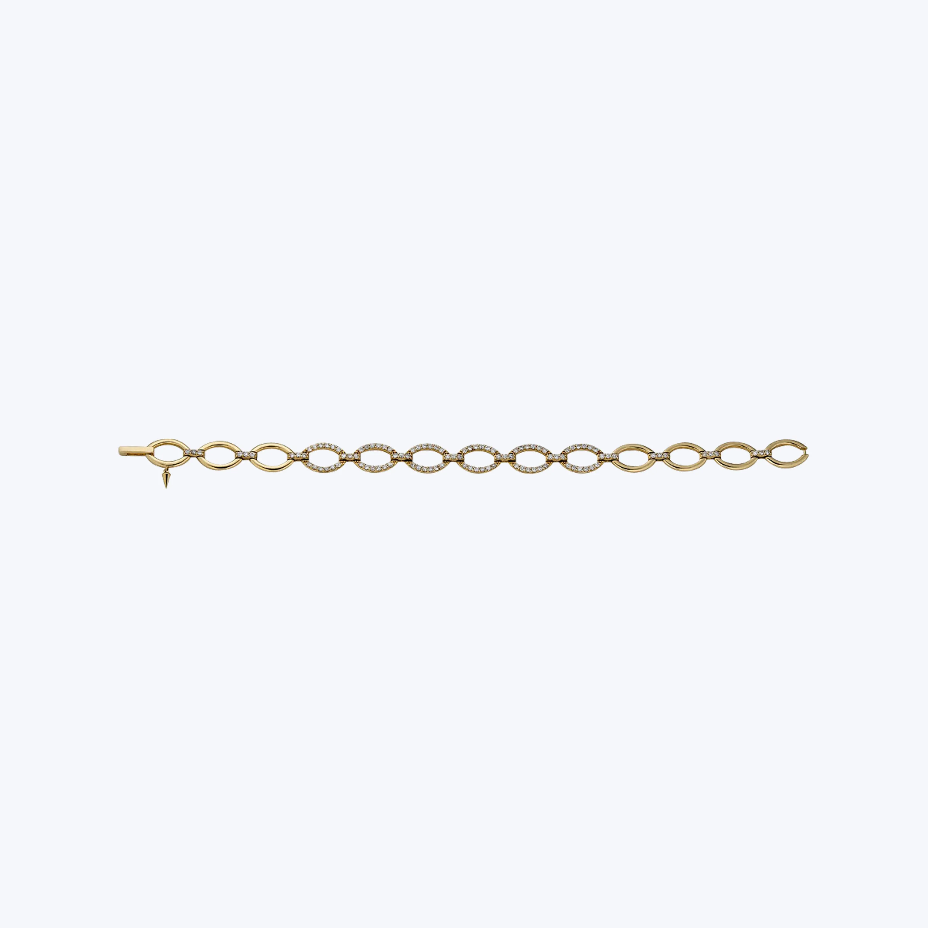 14K Yellow Gold And Diamond Chain Bracelet