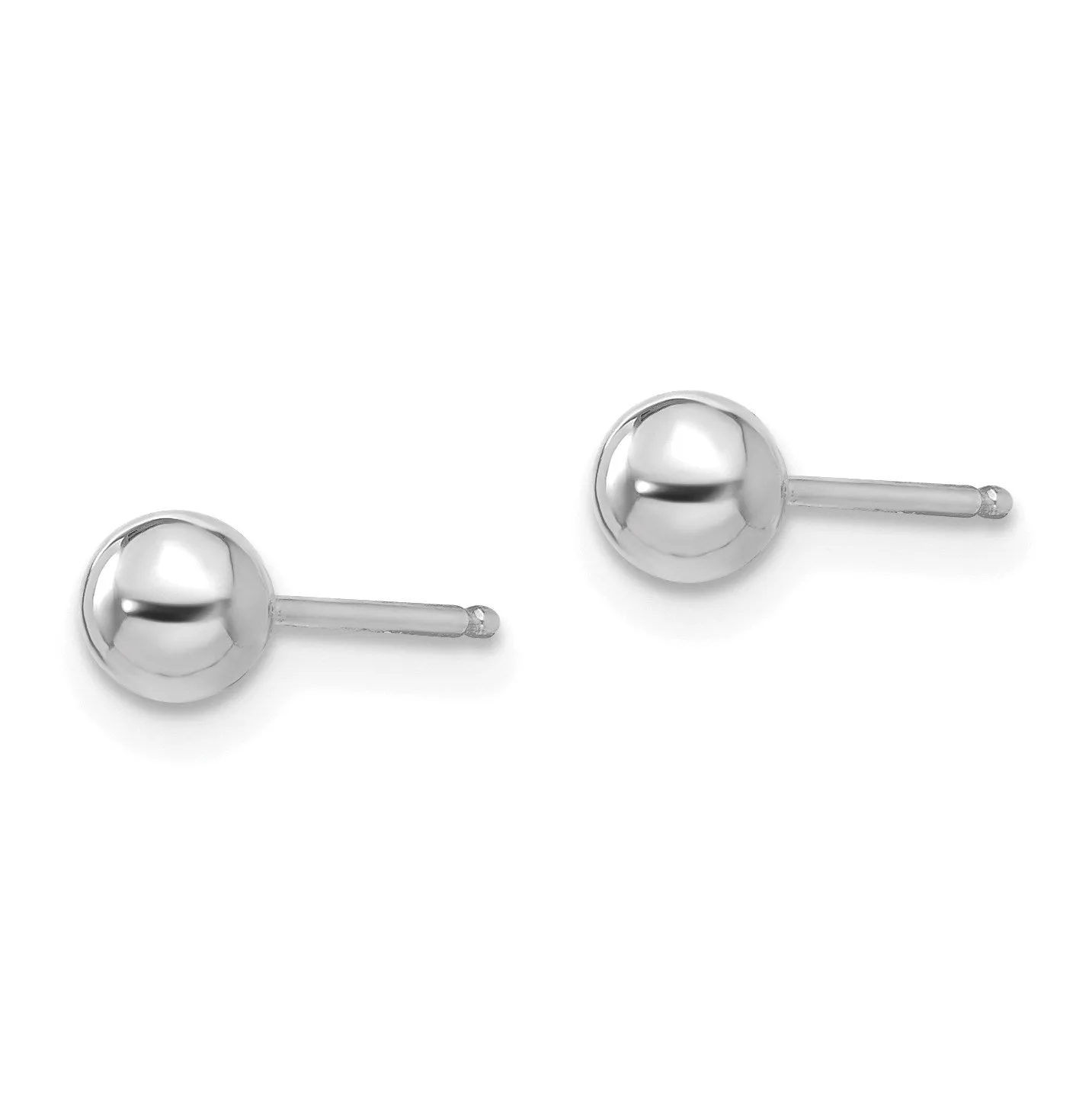 14KT White Gold 4MM Ball Stud Earrings