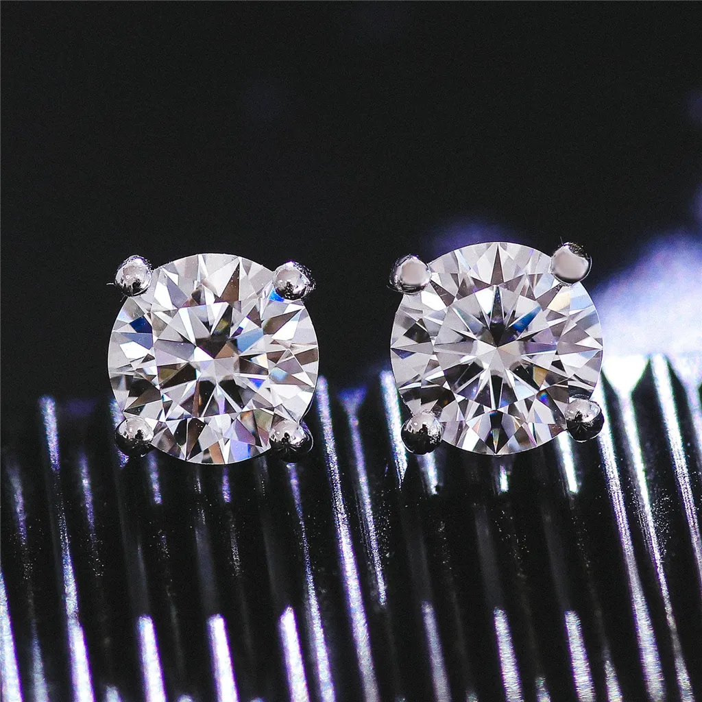 1.50 Carat Moissanite Studs DEF Color | Gold Plated Sterling Silver