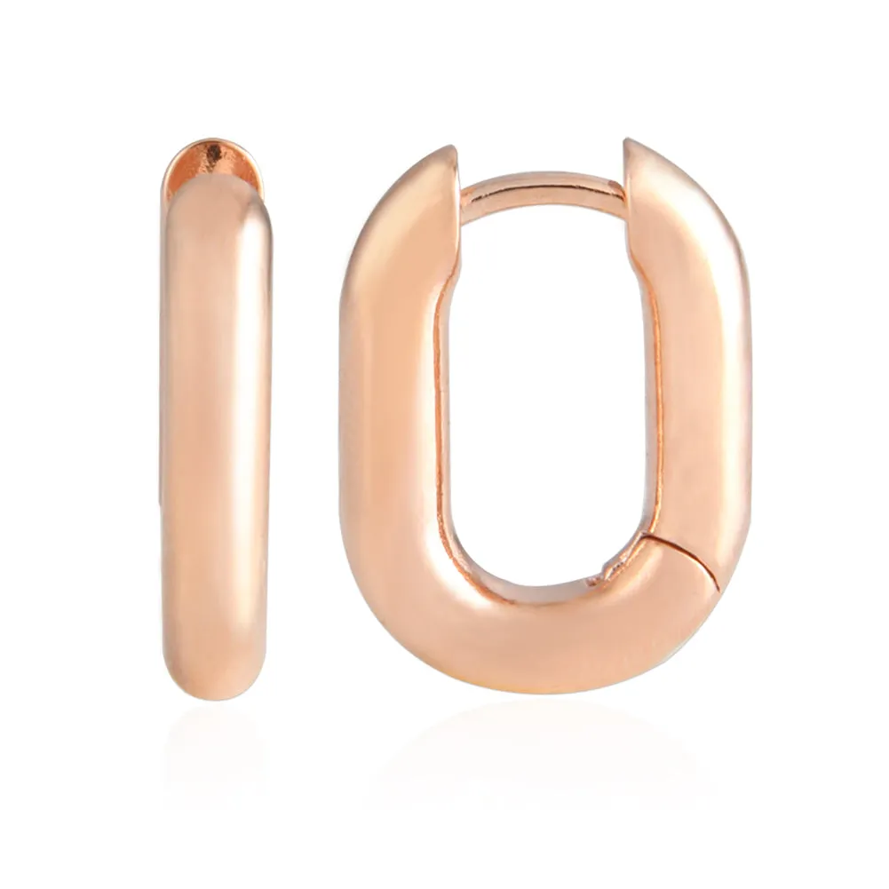 15mm Simple Oval Huggie Stud