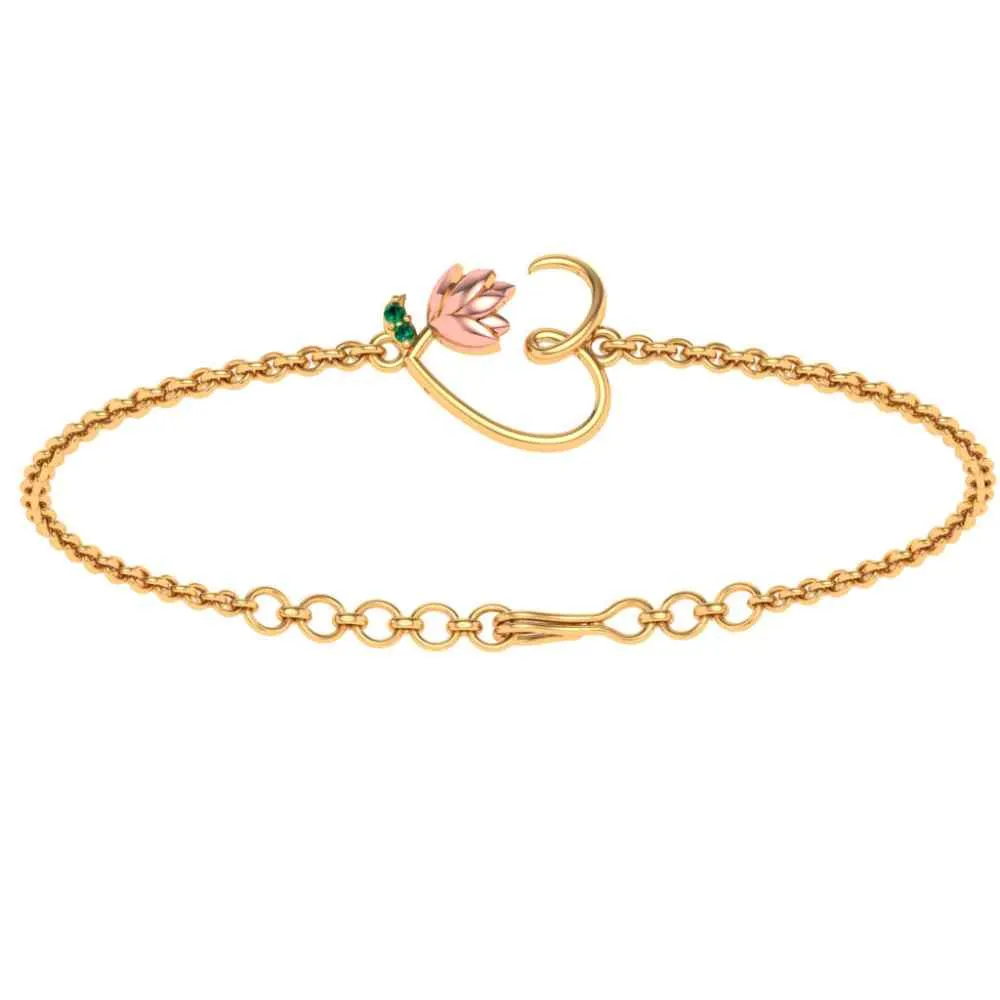 22k Lotus Themed God Bracelet To Gift Yourself