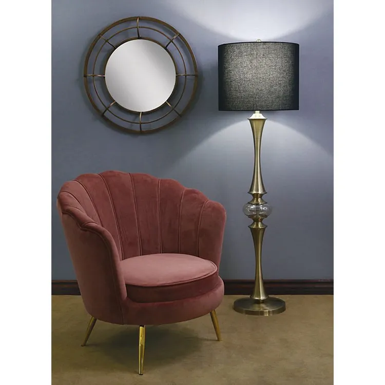 28" Round Metal Frame Wall Mirror - Gold