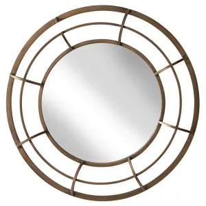 28" Round Metal Frame Wall Mirror - Gold