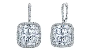 3.00 Carat T.W. Cushion Cut White Gold halo Diamond Studs