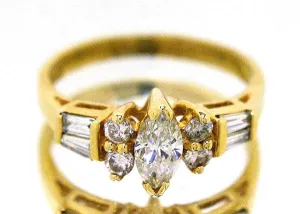 3/4ct Marquise Diamond Engagement Ring