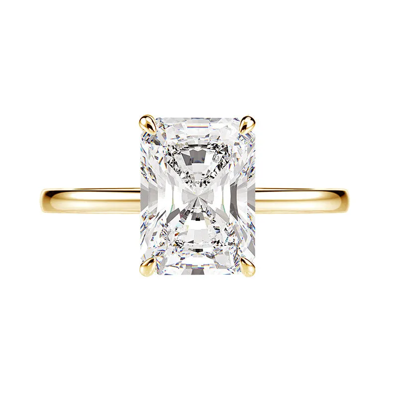 3CT S925 Radiant Cut Cubic Zirconia Engagement Ring