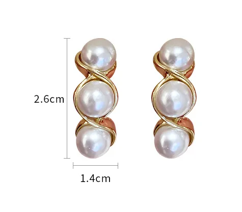 925 Silver Post Pearl Earrings Dongdaemun Korea Simple