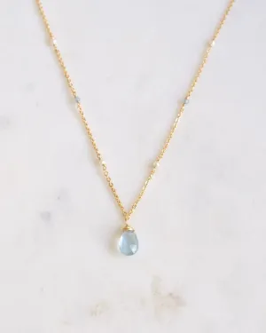 Aquamarine Bohemian Drop Necklace