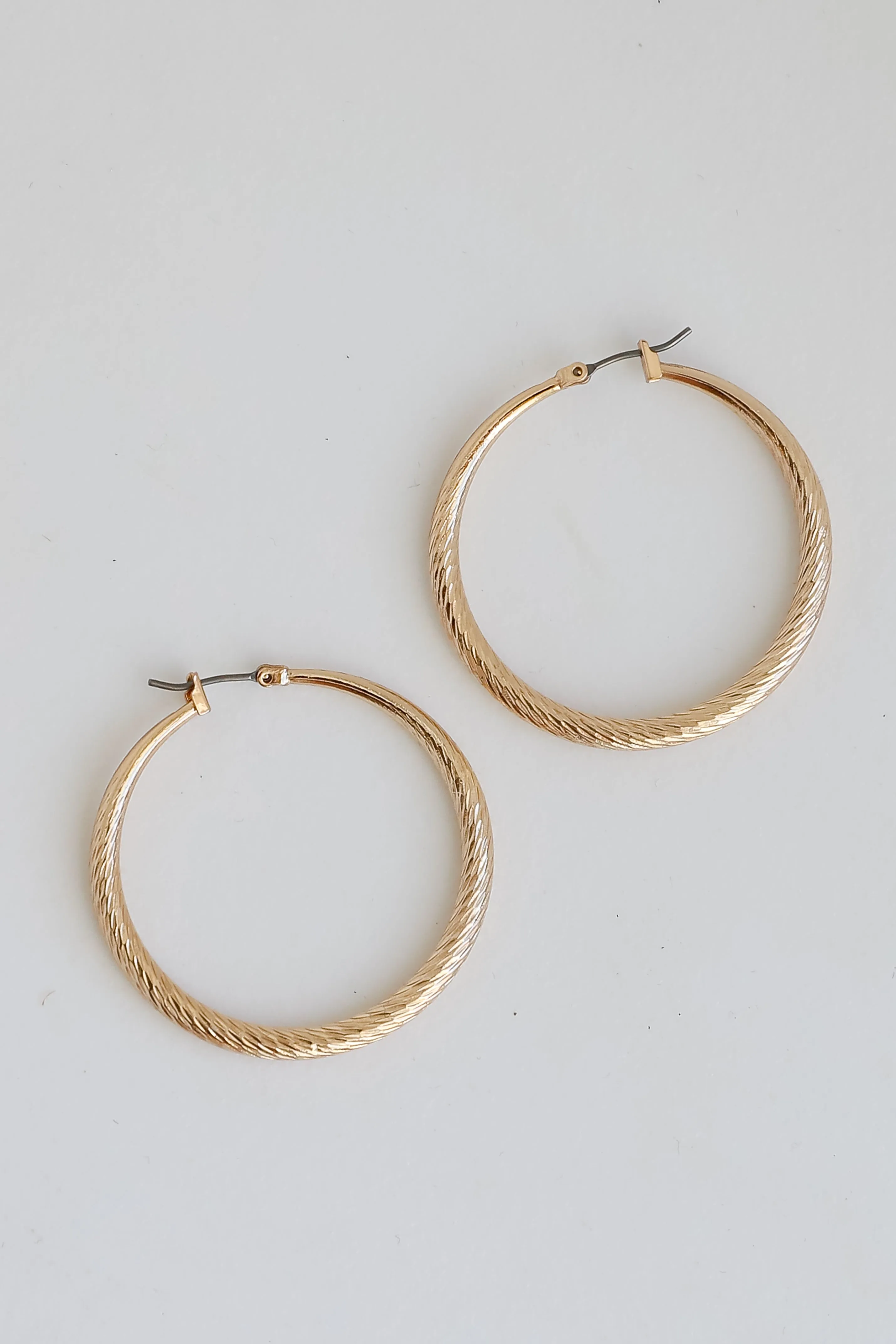 Ashton Gold Textured Hoop Earrings