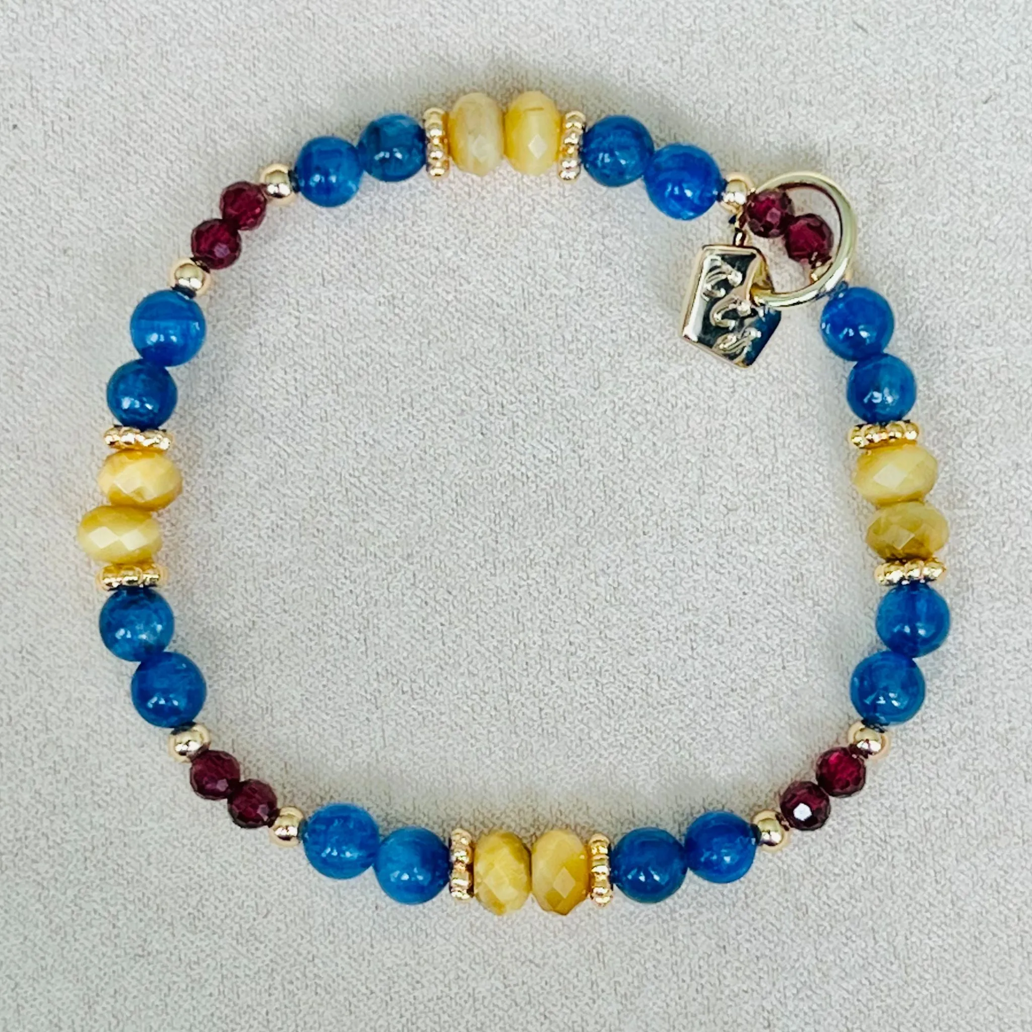 Baby Kyanite, Tigereye & Garnet Bracelet