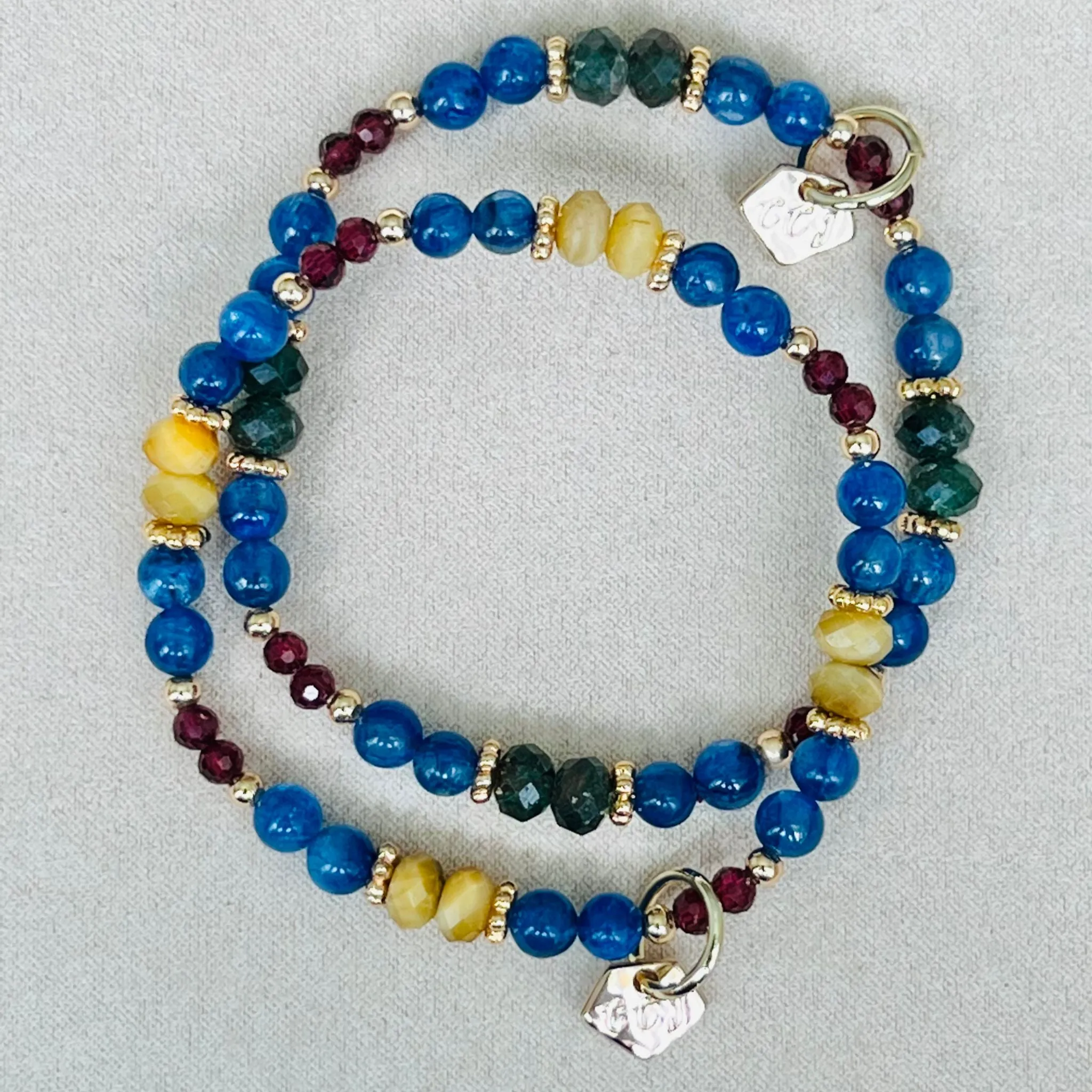 Baby Kyanite, Tigereye & Garnet Bracelet