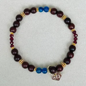 Baby Sandalwood, Kyanite & Garnet Bracelet