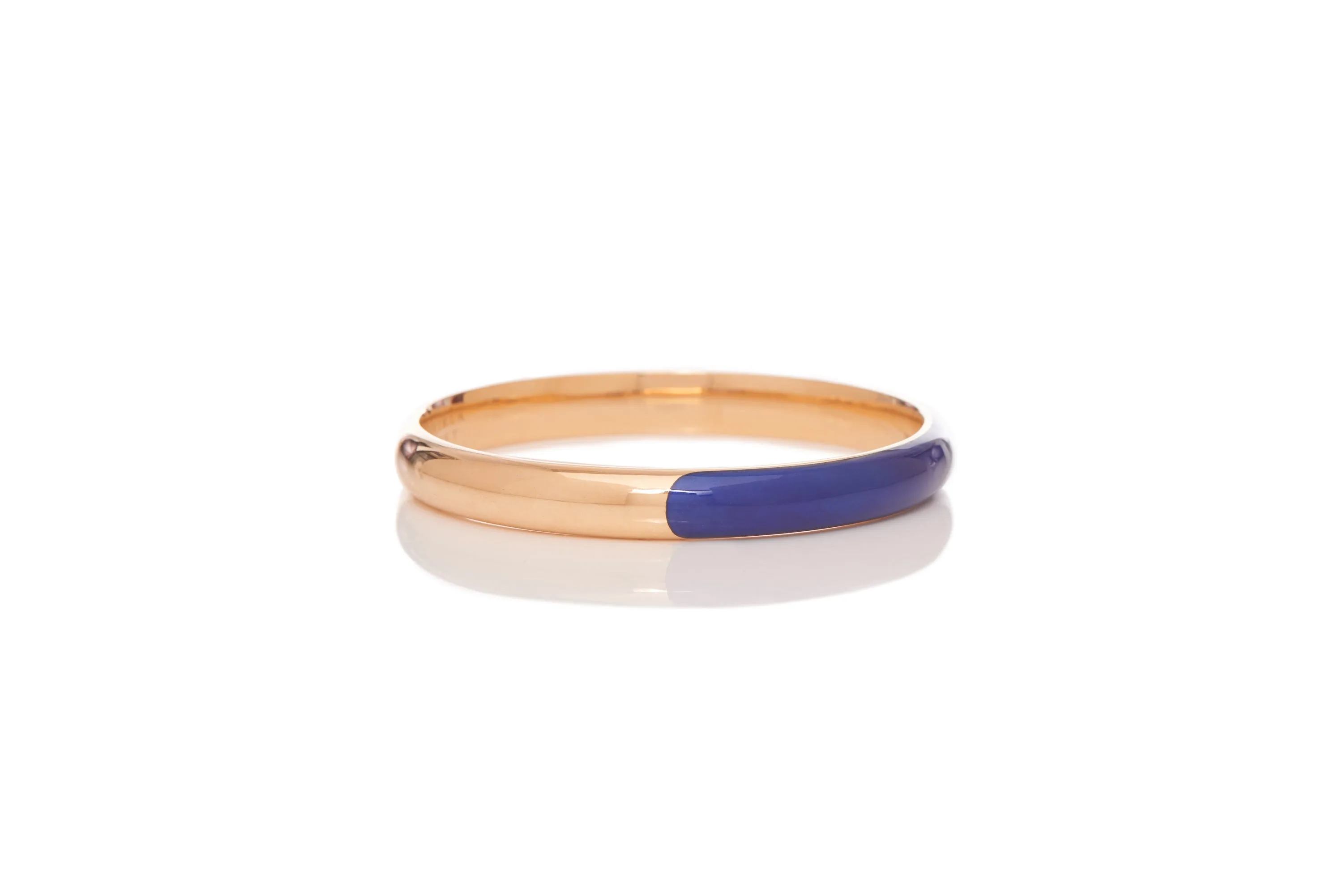 Bangle in 18K Rose Gold & Vitreous Blue Enamel