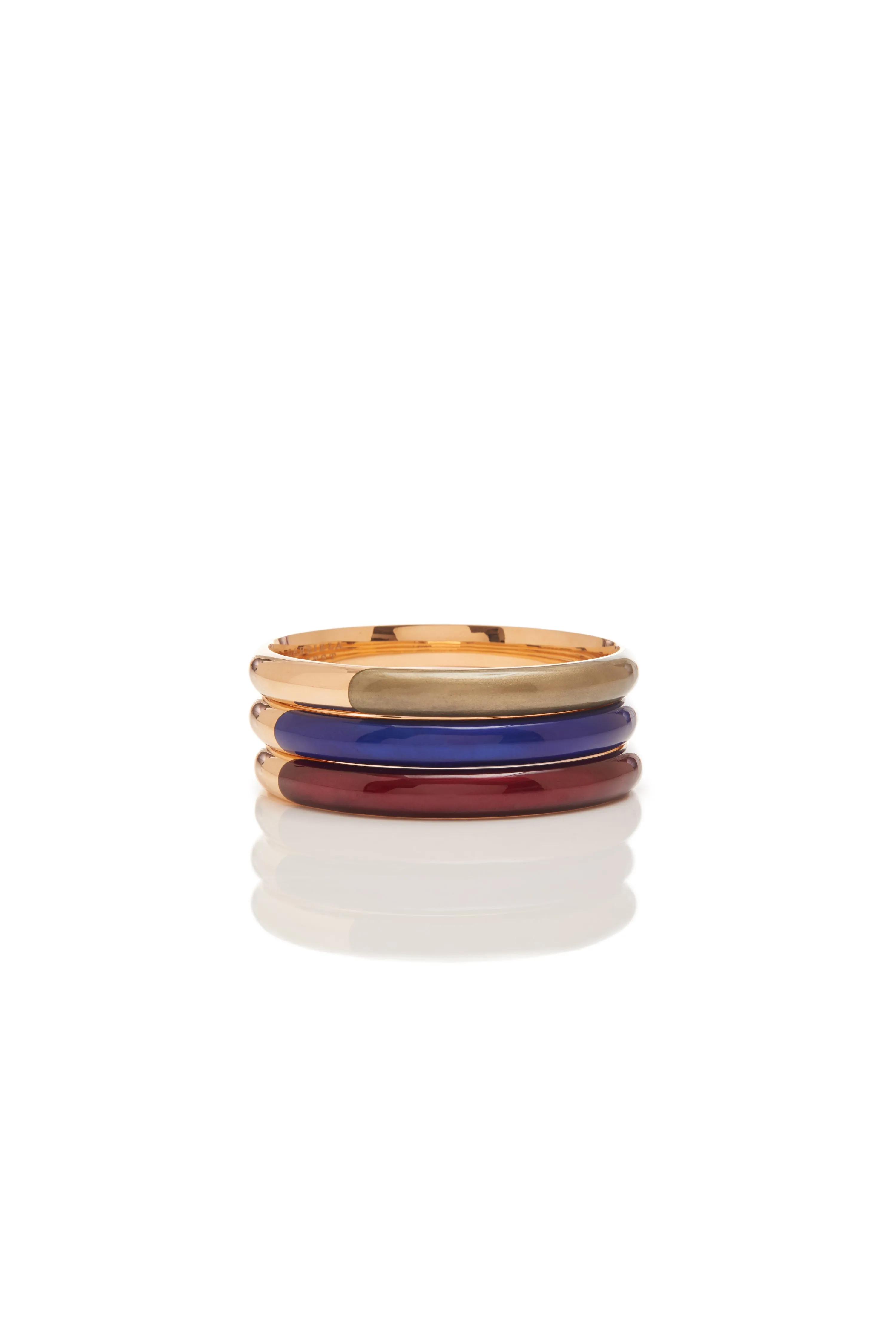 Bangle in 18K Rose Gold & Vitreous Blue Enamel