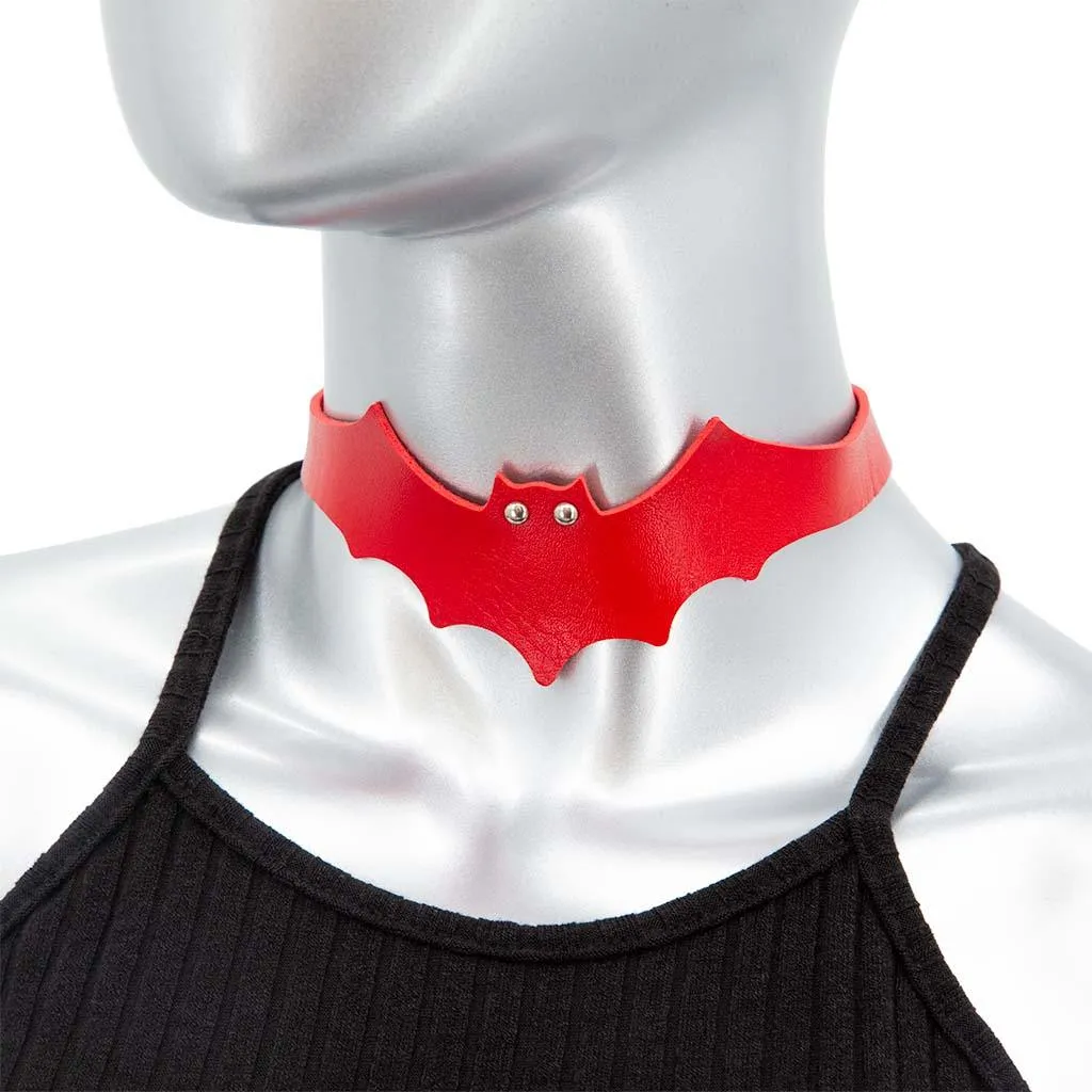 Bat Shaped Vegan Leather Choker