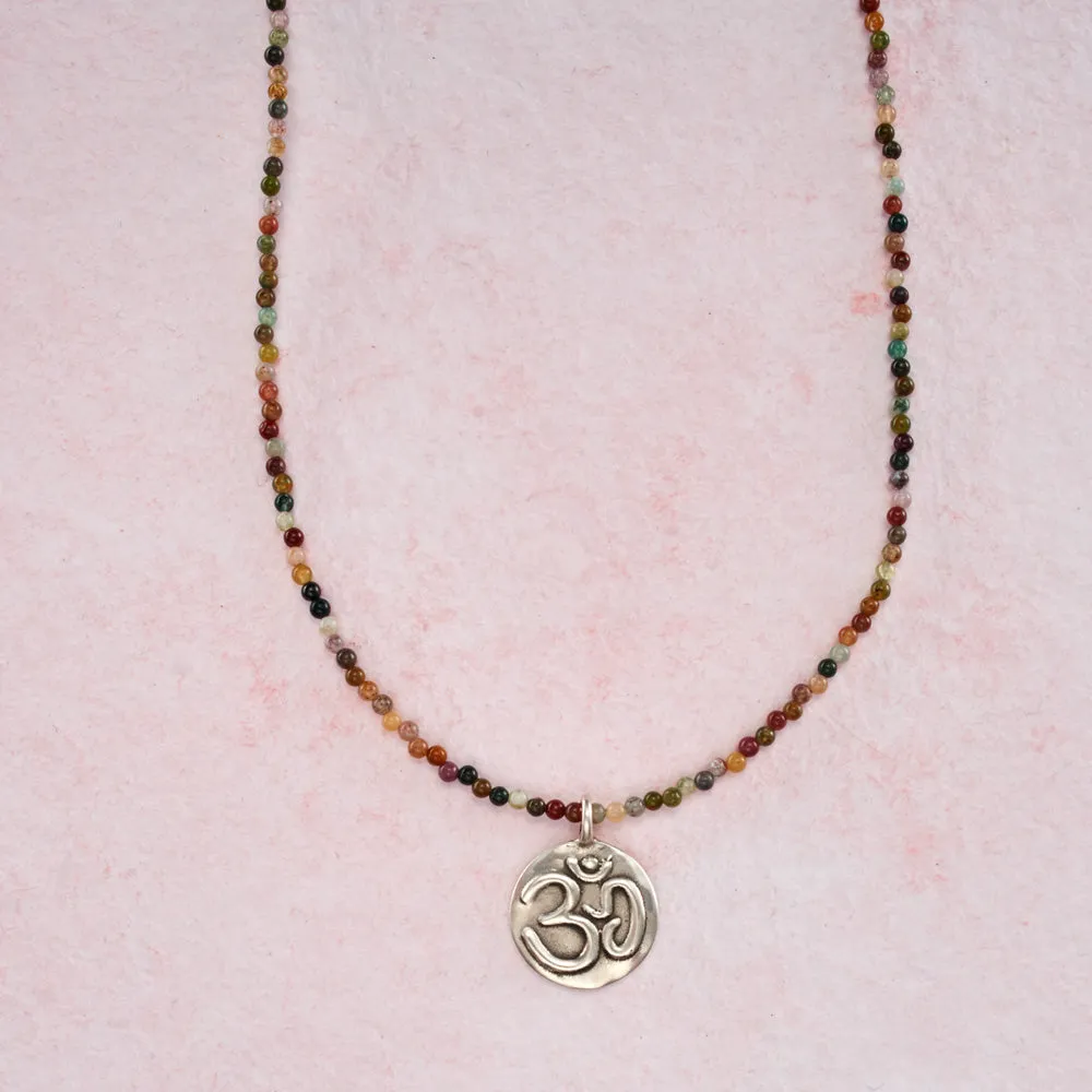 Beaded Jasper OM Necklace