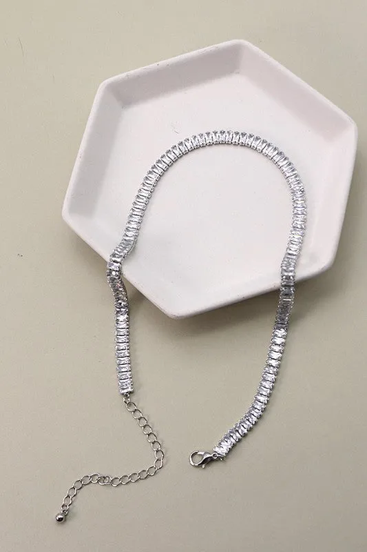 Best In Show Baguette Choker Silver