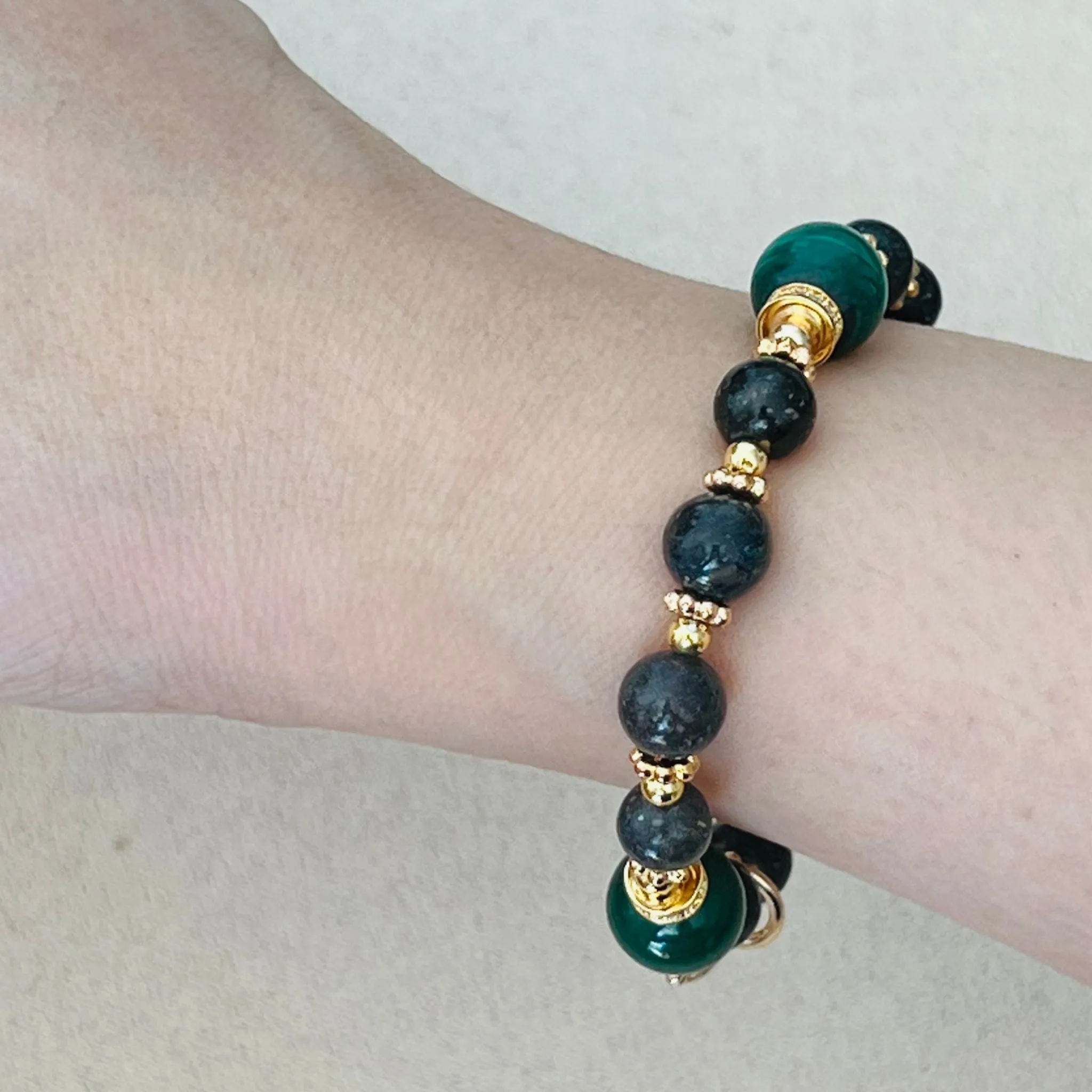 Black Opal & Malachite Bracelet