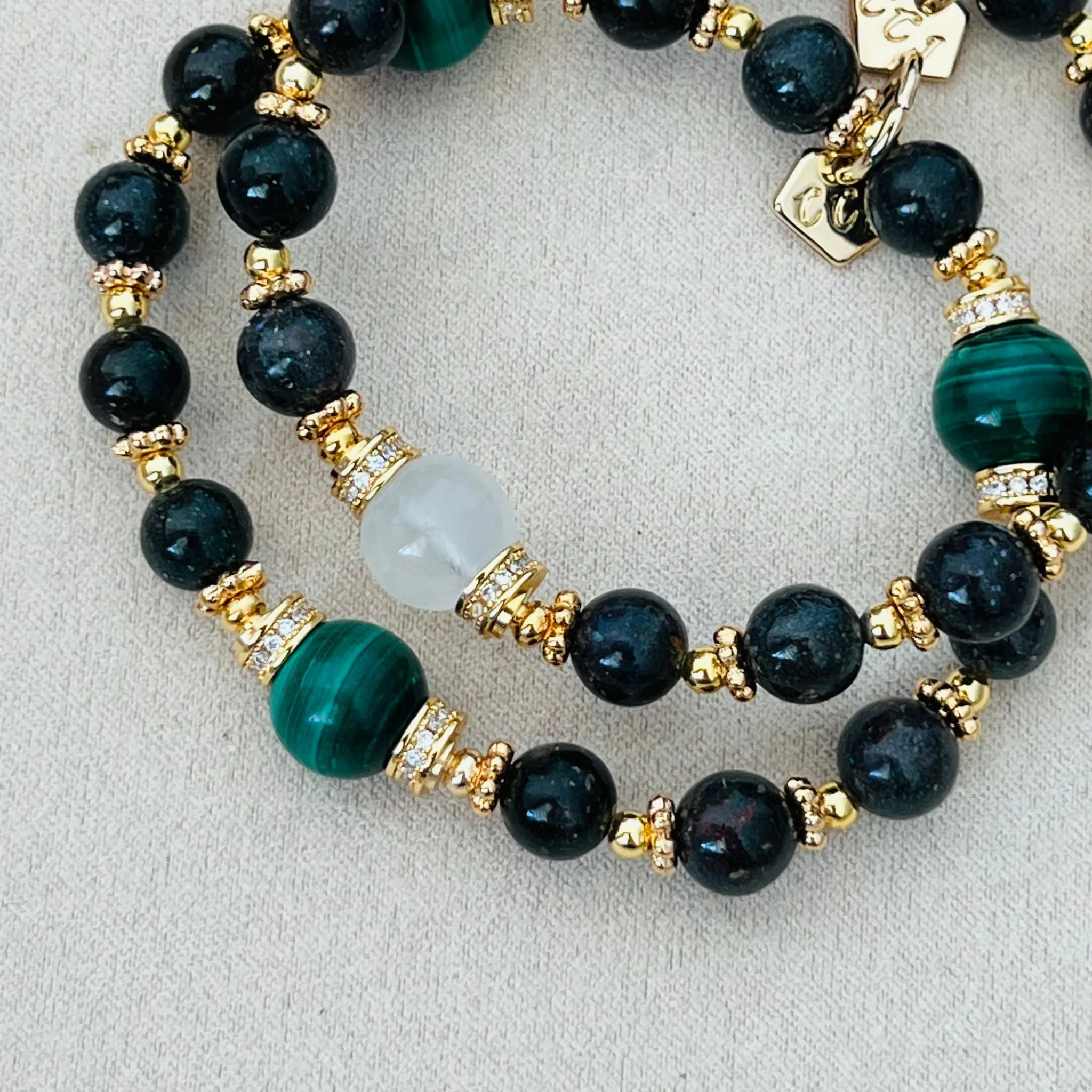 Black Opal & Malachite Bracelet