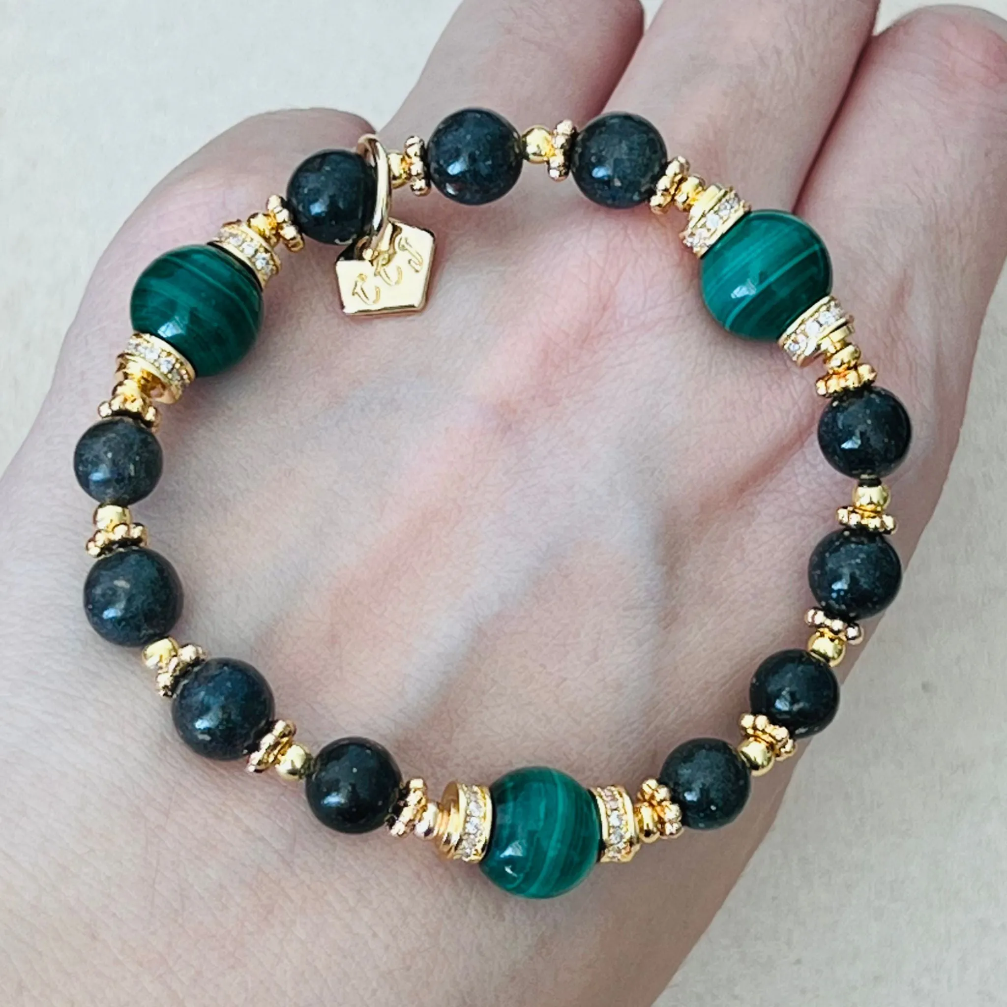 Black Opal & Malachite Bracelet