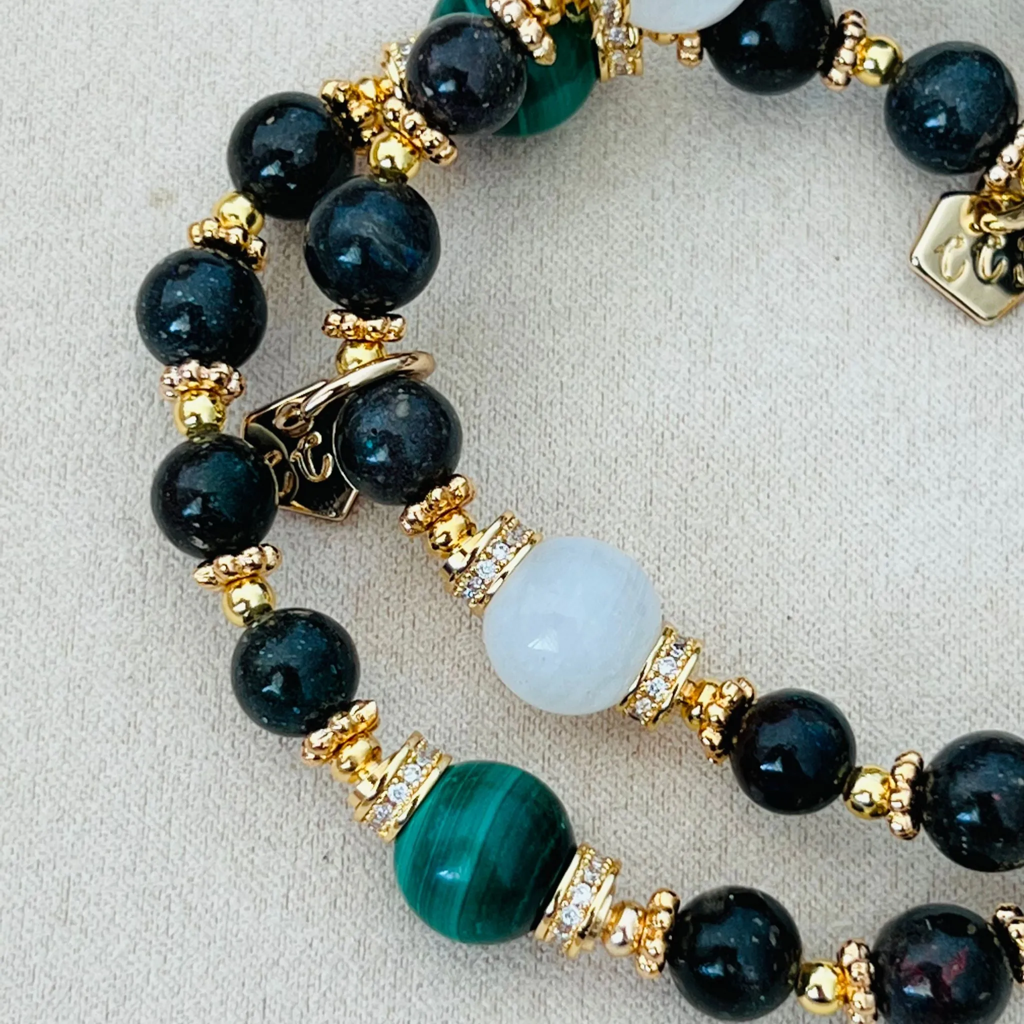 Black Opal & Malachite Bracelet