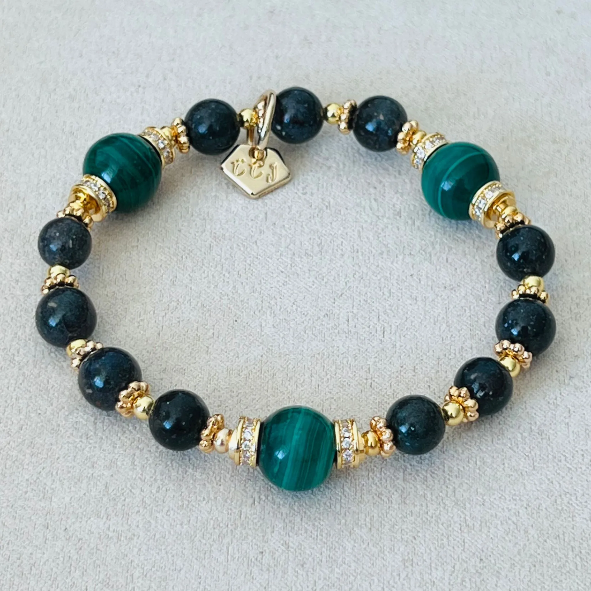 Black Opal & Malachite Bracelet