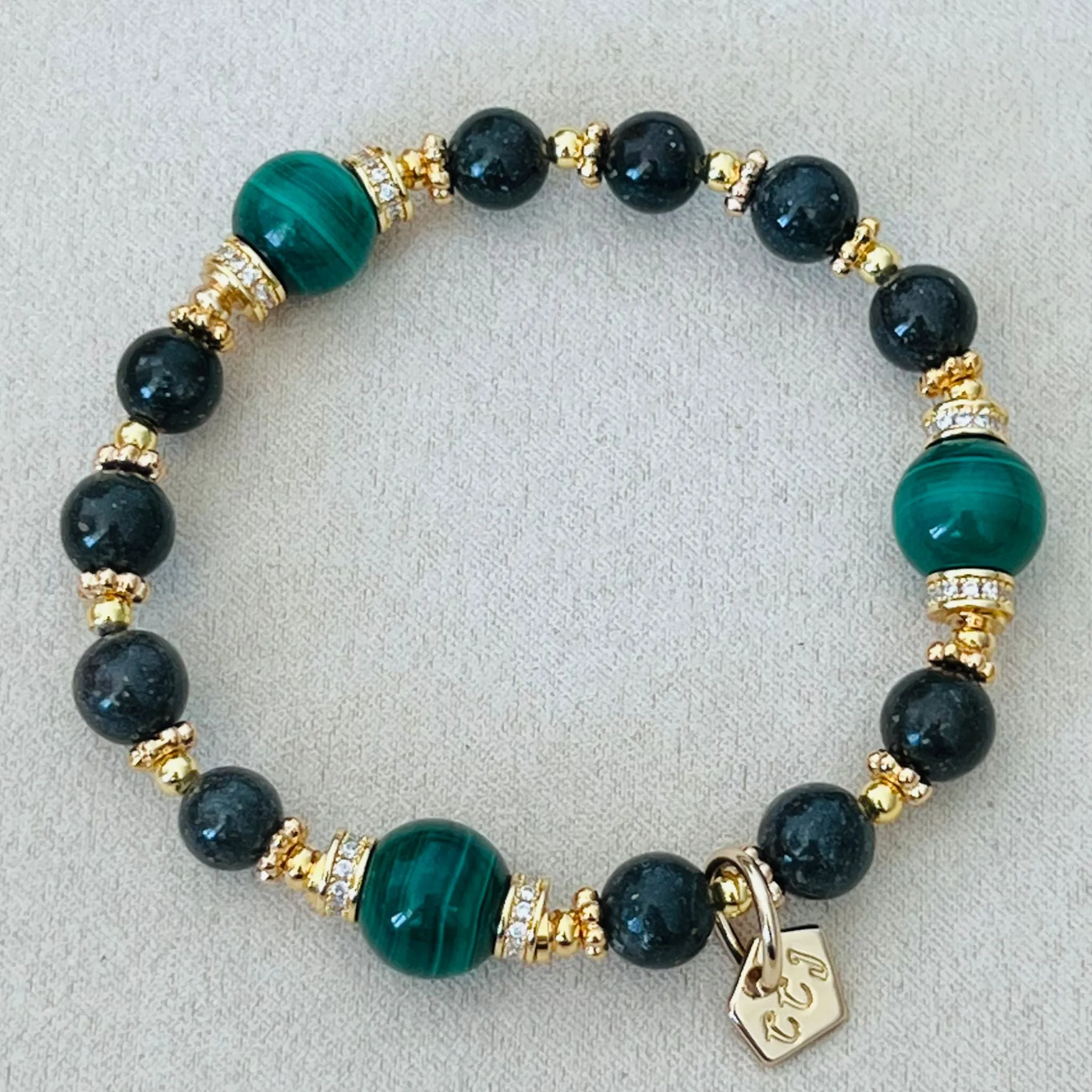 Black Opal & Malachite Bracelet