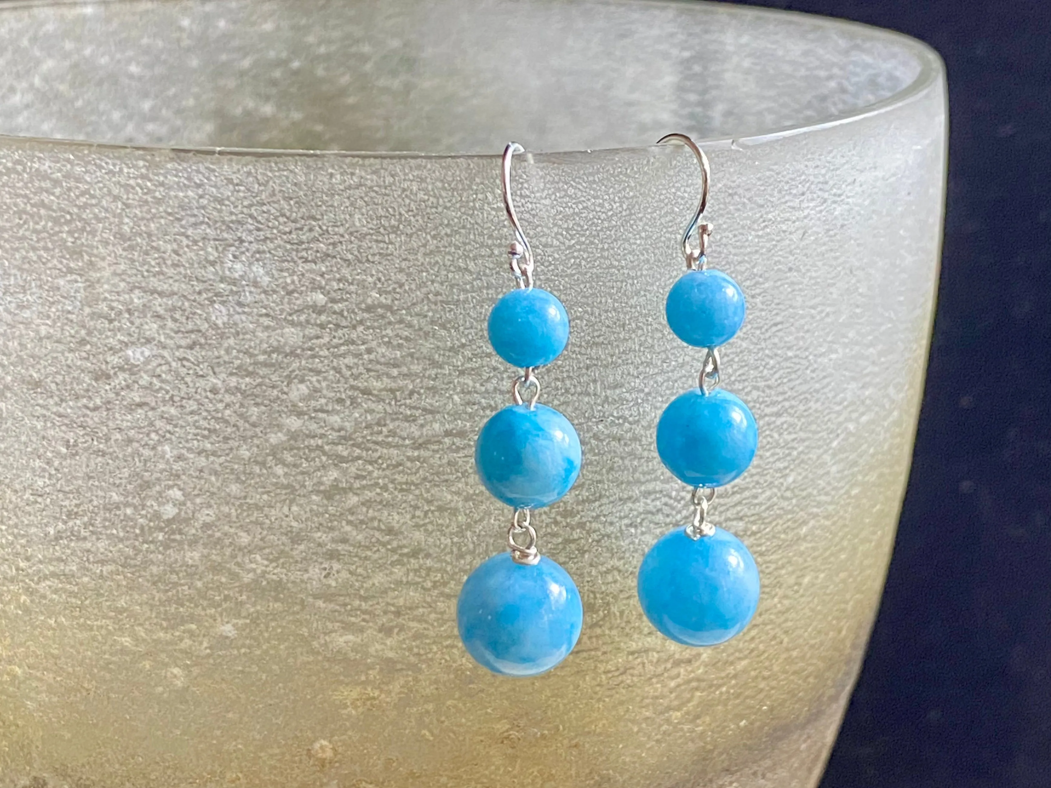 Blue Chalcedony Drop Earrings