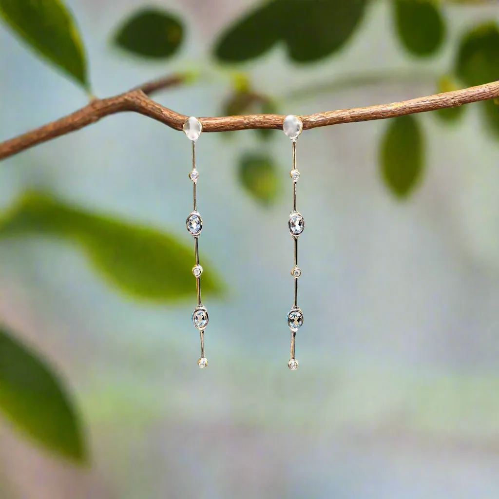 Blue Topaz Segmented Dangles