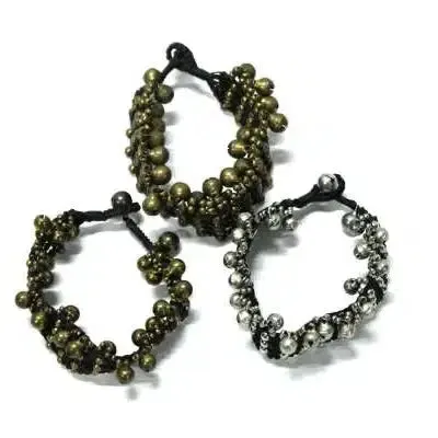 BUNDLE: 3 Piece Bracelet with Beads & Bells (Golden/Silver)