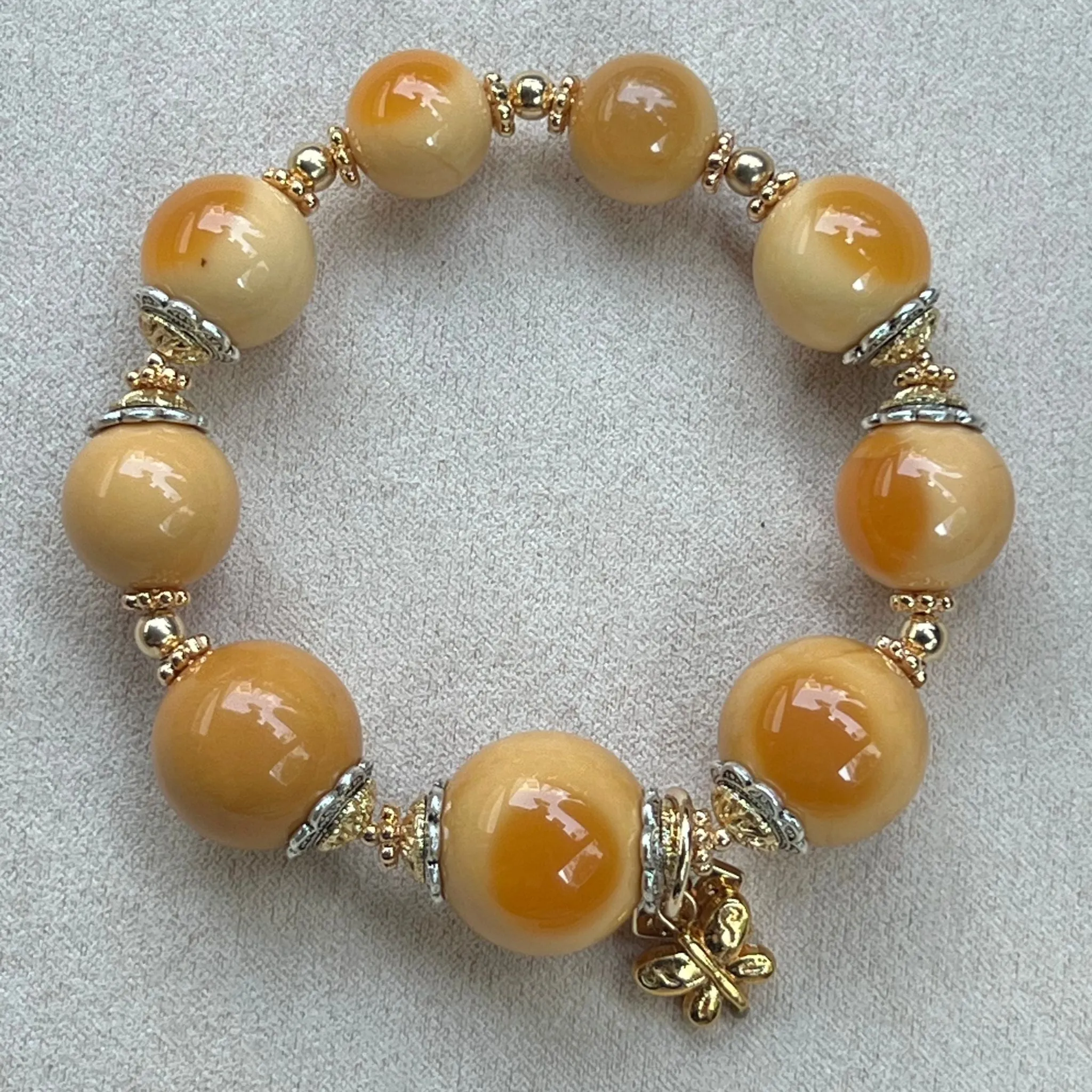 Burmese Yellow Agate Supreme Bracelet SHW/GHW