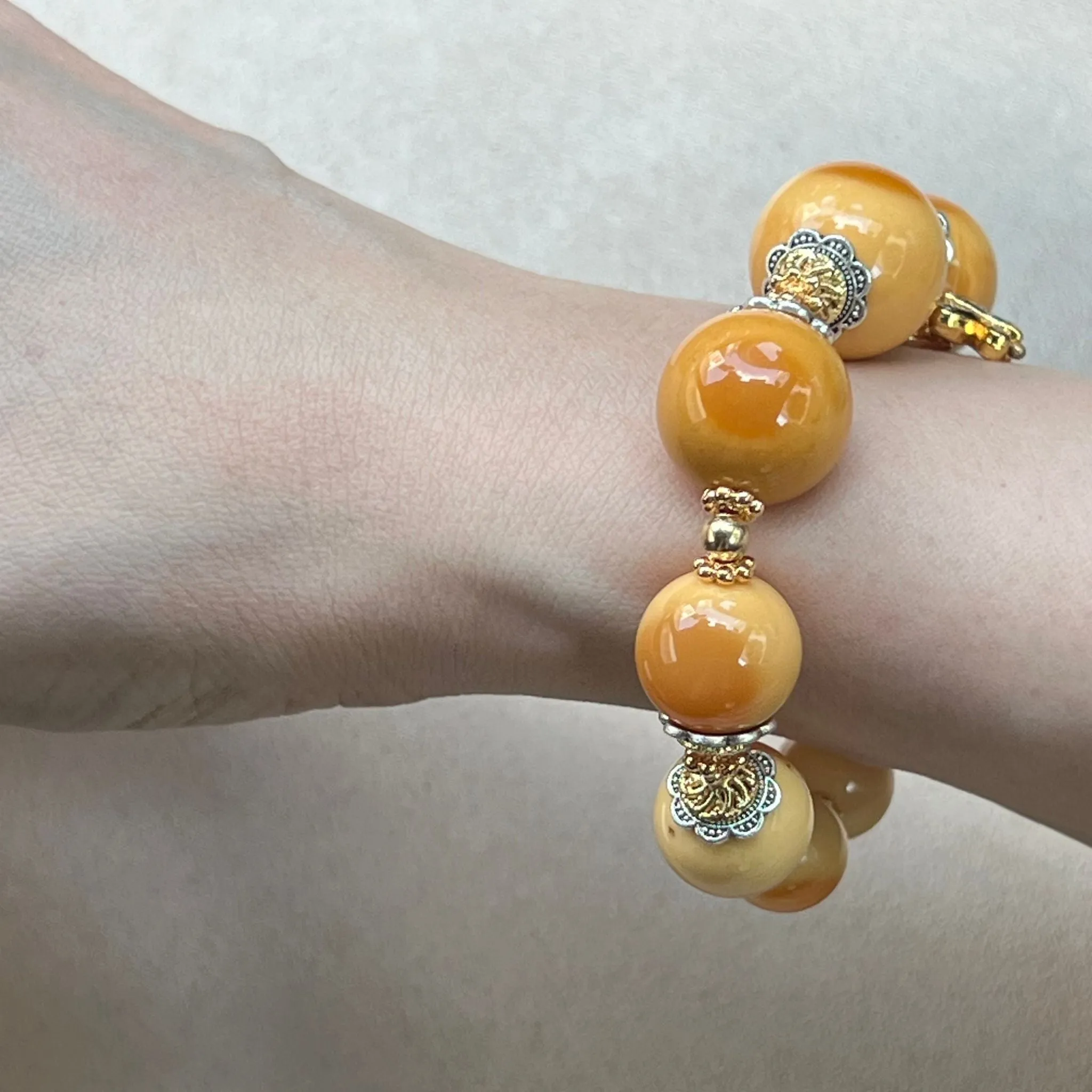 Burmese Yellow Agate Supreme Bracelet SHW/GHW