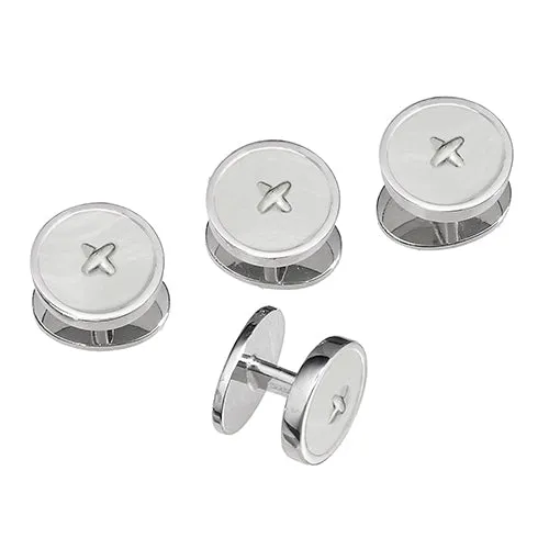 Button Classic Gemstone Sterling Tuxedo Studs