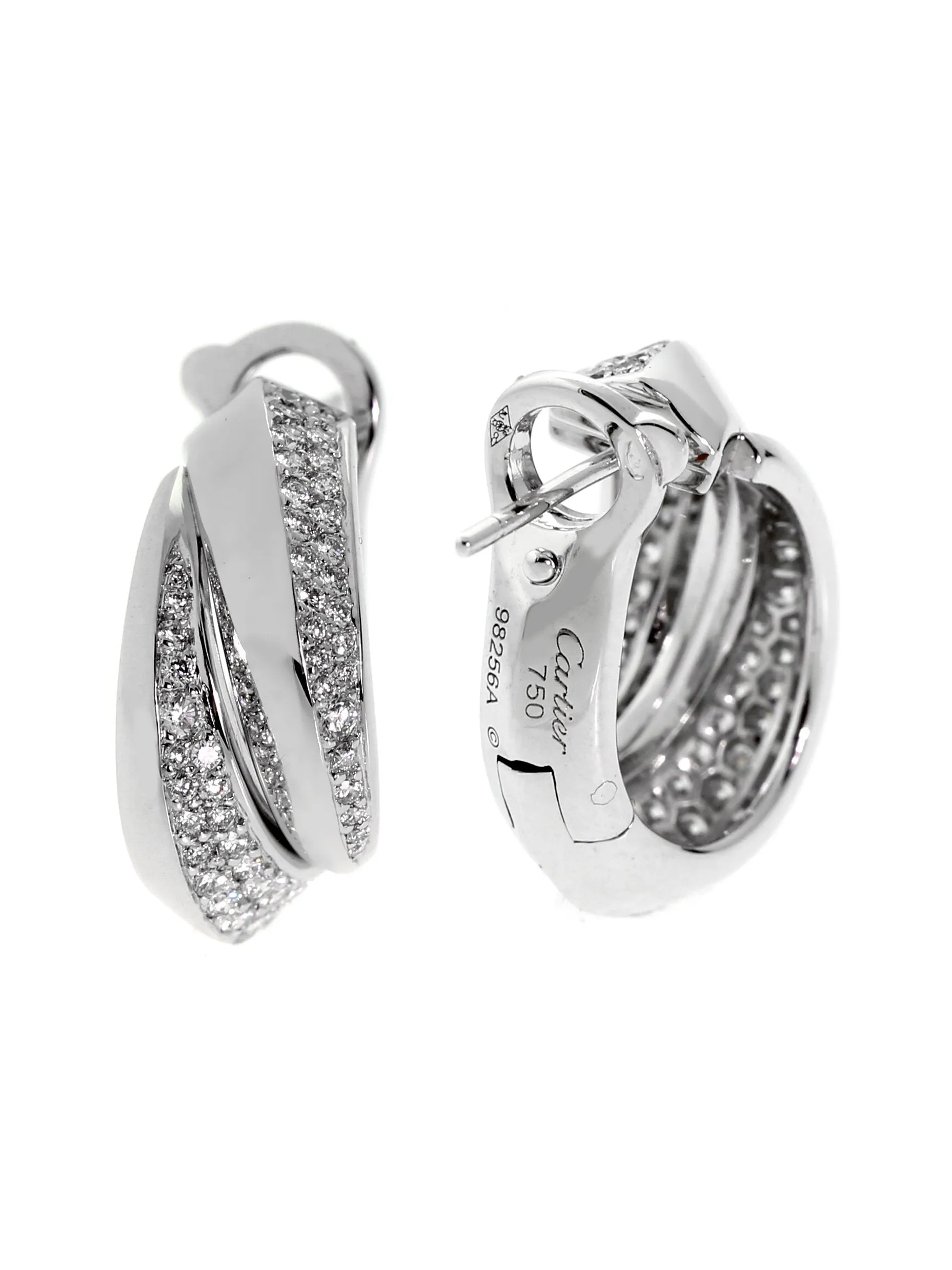 Cartier Panthere Diamond White Gold Earrings