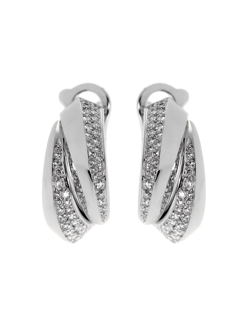 Cartier Panthere Diamond White Gold Earrings