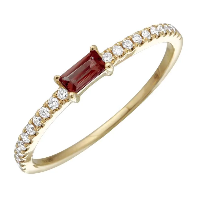 Center Gemstone Stackable Ring