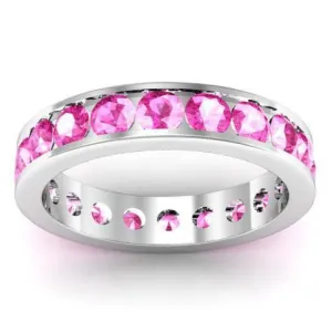 Channel Set Pink Sapphire Eternity Ring