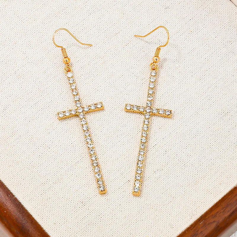 Chic Metal Cross Earrings - Vienna Verve Collection