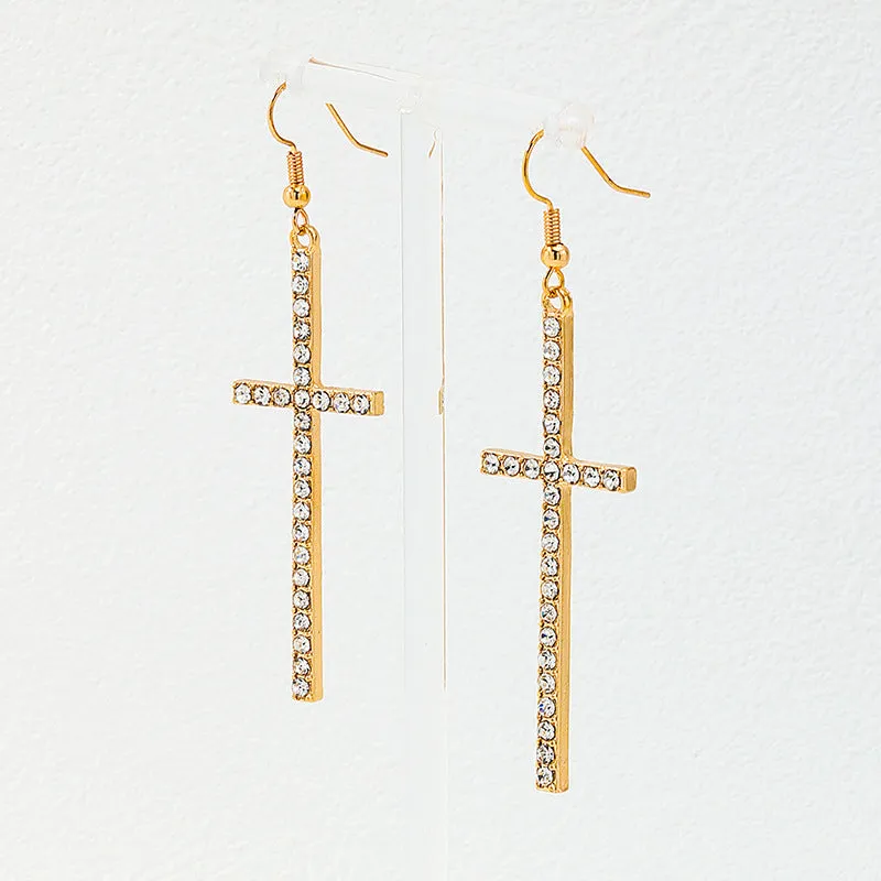 Chic Metal Cross Earrings - Vienna Verve Collection