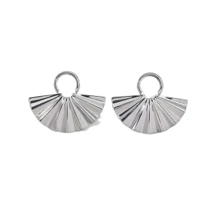 Chic Metal Fan Pleated Texture Earrings - Vienna Verve Collection