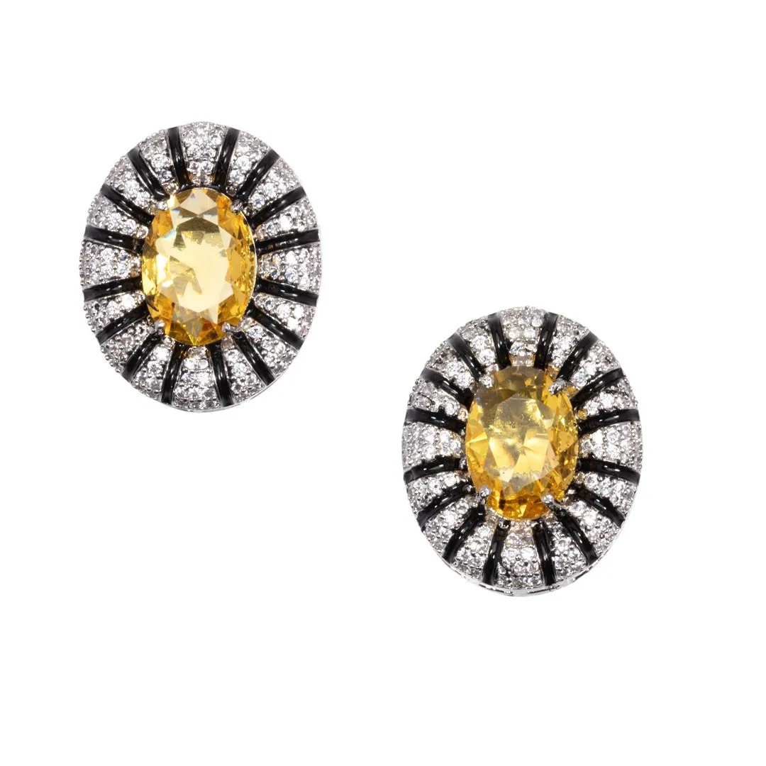 Citrine Aura Studs