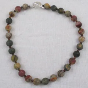 Classic Red Creek Jasper Beaded Gemstone Necklace