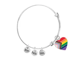 Daniel Quasar Heart Flag Retractable Charm Bracelets