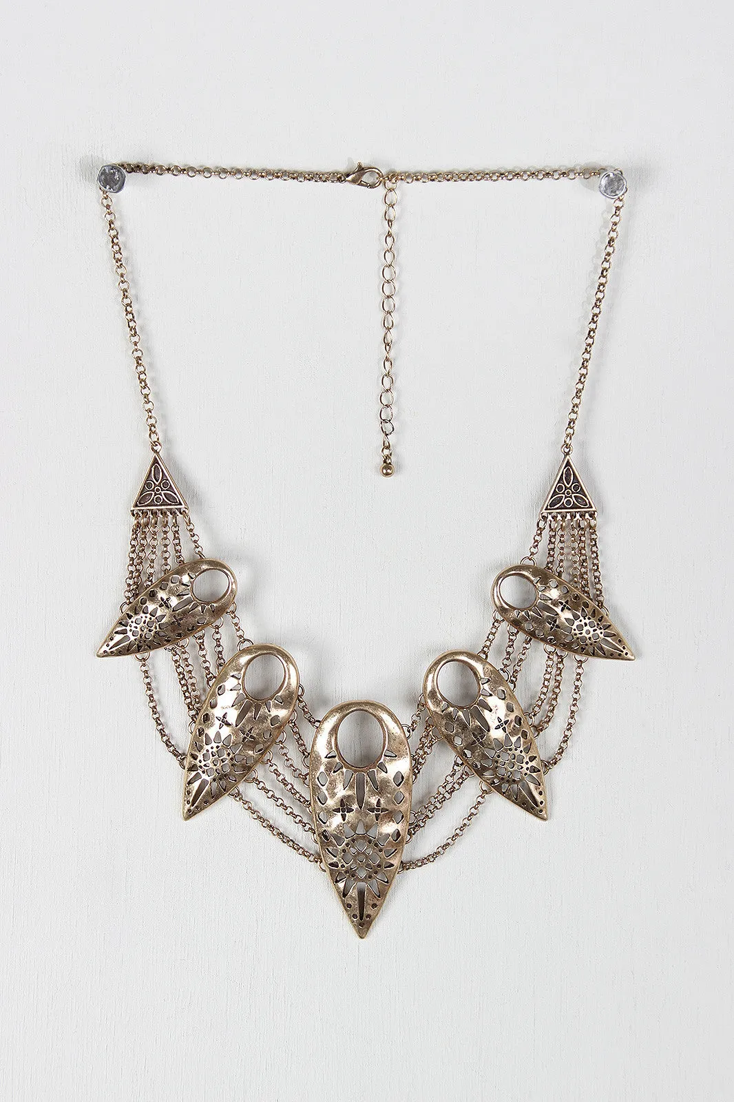 Decorative Arrow Chain Statement Necklace Set